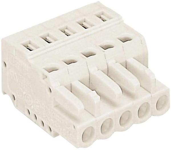 Разъем Wago 721-102/026-000, 2-контакт. розетка, шаг 5 мм, светло-серая